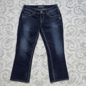 Silver Jeans Co. Aiko Kick Flare Women's Size 28‎ Capris Jeans Dark Wash